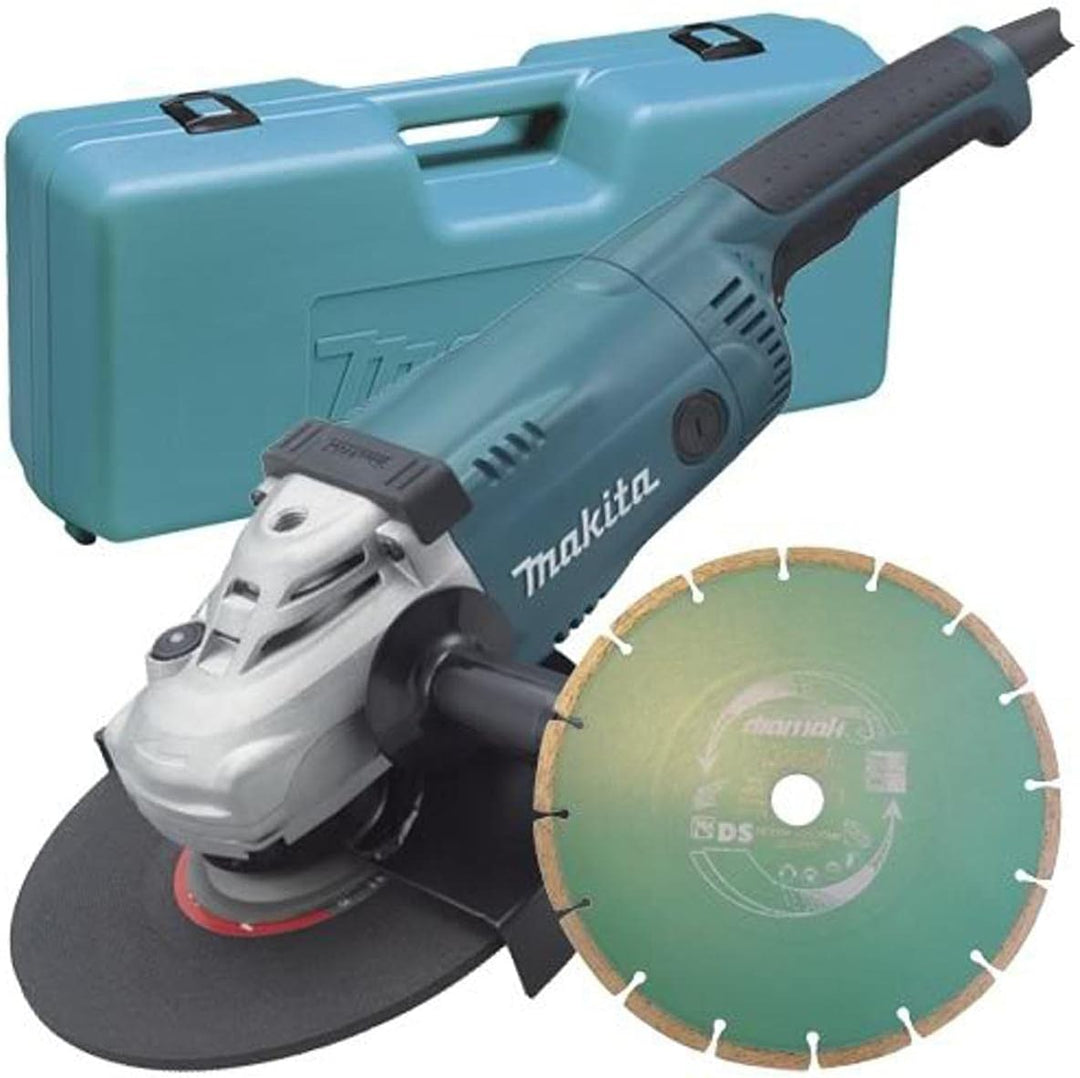 Makita GA9020 230mm Elektro Winkelschleifer 240V mit Tragekoffer/Diamant Messer