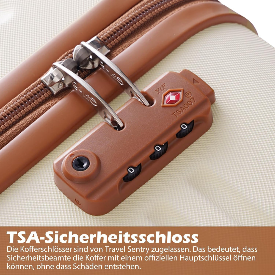 COOLIFE Koffer Trolley Koffer Reisekoffer von ABS Hartschalen Trolley 4 Rollen TSA-Schloss Der Koffe