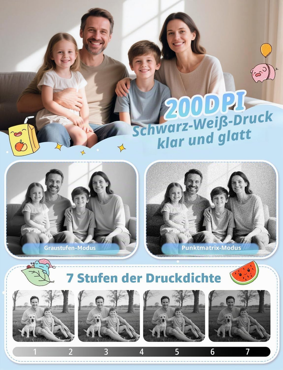 YOHOOLYO Sofortbildkamera Kinder 2,4 Zoll 1080P HD Kinderkamera mit 3 Rollen Druckpapier 32GB Karte