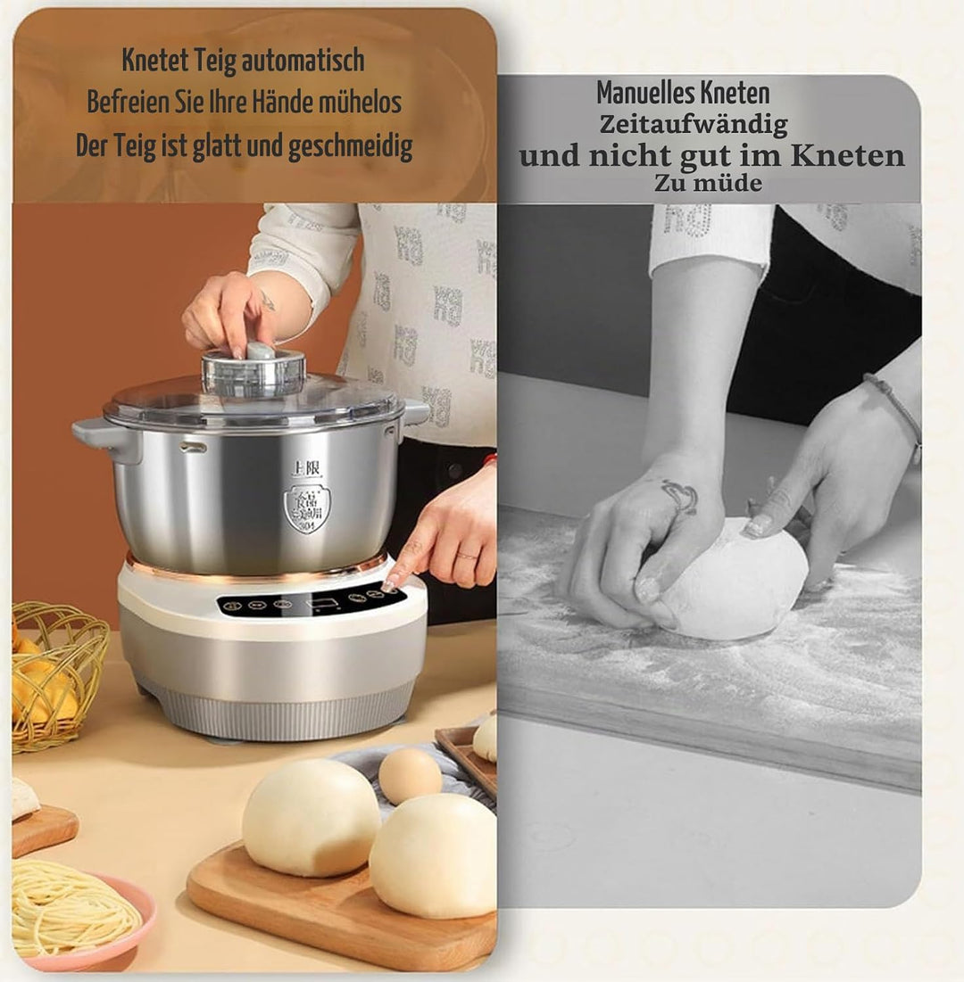 Teigmaschine mit Fermentfunktion, professioneller Edelstahl-Maker mit Timing, geteiltes Design, Teig