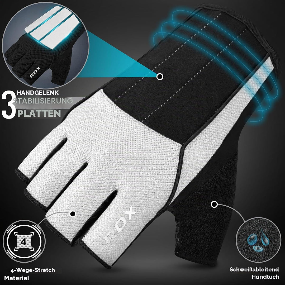 RDX Fitness Handschuhe, Trainingshandschuhe mit 3 Handgelenk-Stabilisierungsplatten, 15 Zoll Langer