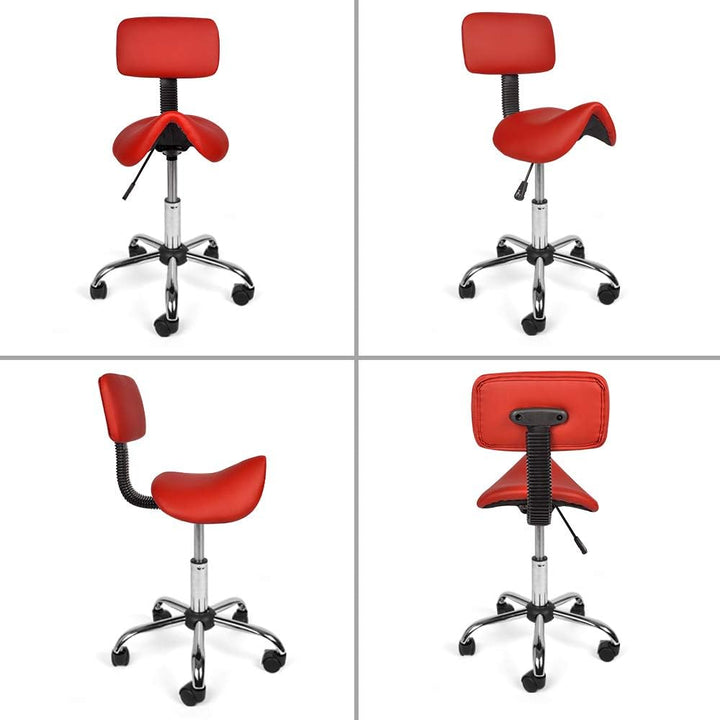 Mingone Bürohocker mit Rollen Sattelhocker mit Rückenlehne Drehhocker Arbeitsstuhl Ergonomisch Satte