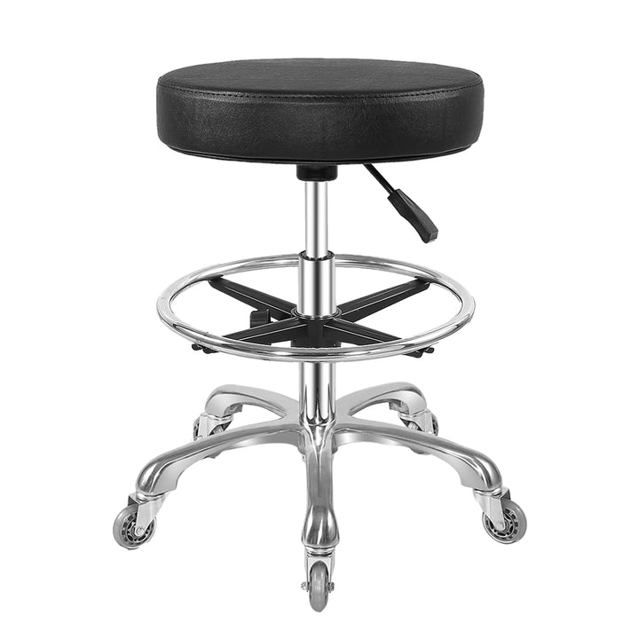 Hocker mit Rollen, Rollhocker höhenverstellbar 10cm Polsterung -Werkstatthocker Sitzhöhe Bürohocker