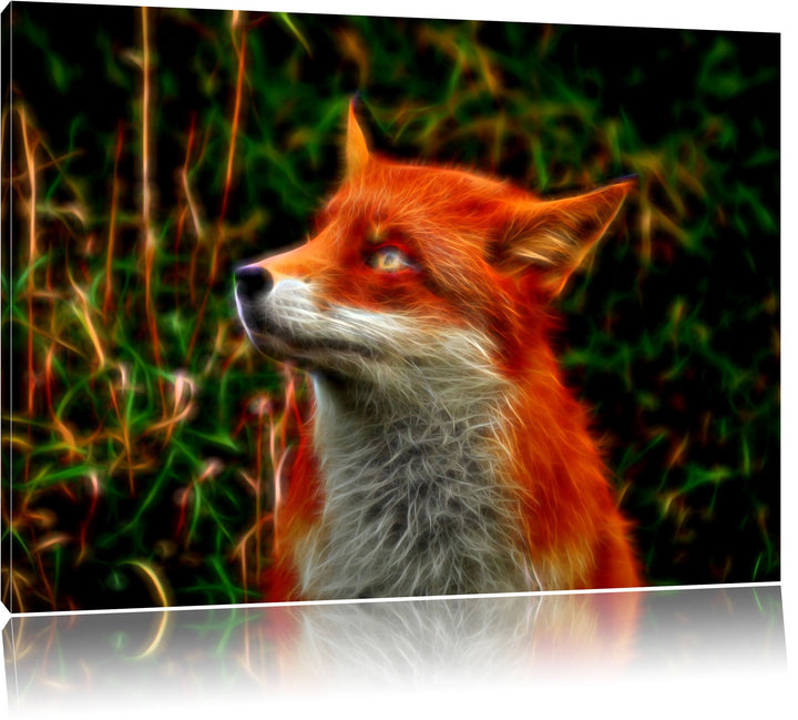 Süsser Fuchs im Wald, Format: 100x70 auf Leinwand, XXL riesige Bilder fertig gerahmt mit Keilrahmen,