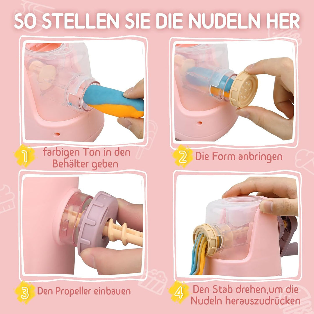 JONRRYIN Knete Set für Kinder, 65 Stück Knete Zubehör Knetwerkzeug mit 12 Modelliermasse, Kreatives