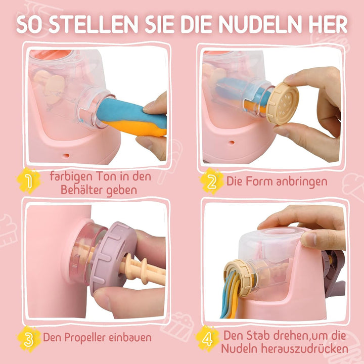 JONRRYIN Knete Set für Kinder, 65 Stück Knete Zubehör Knetwerkzeug mit 12 Modelliermasse, Kreatives