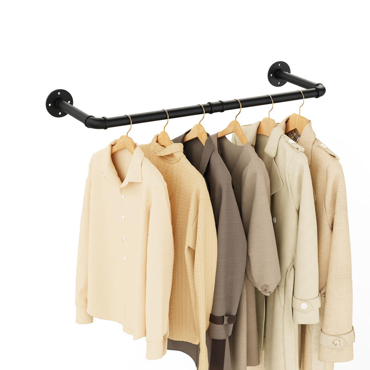Yawinhe Kleiderstangen für die Wand, 80cm industrieller Rohr-Kleiderständer zur Wandmontage, Platzsp