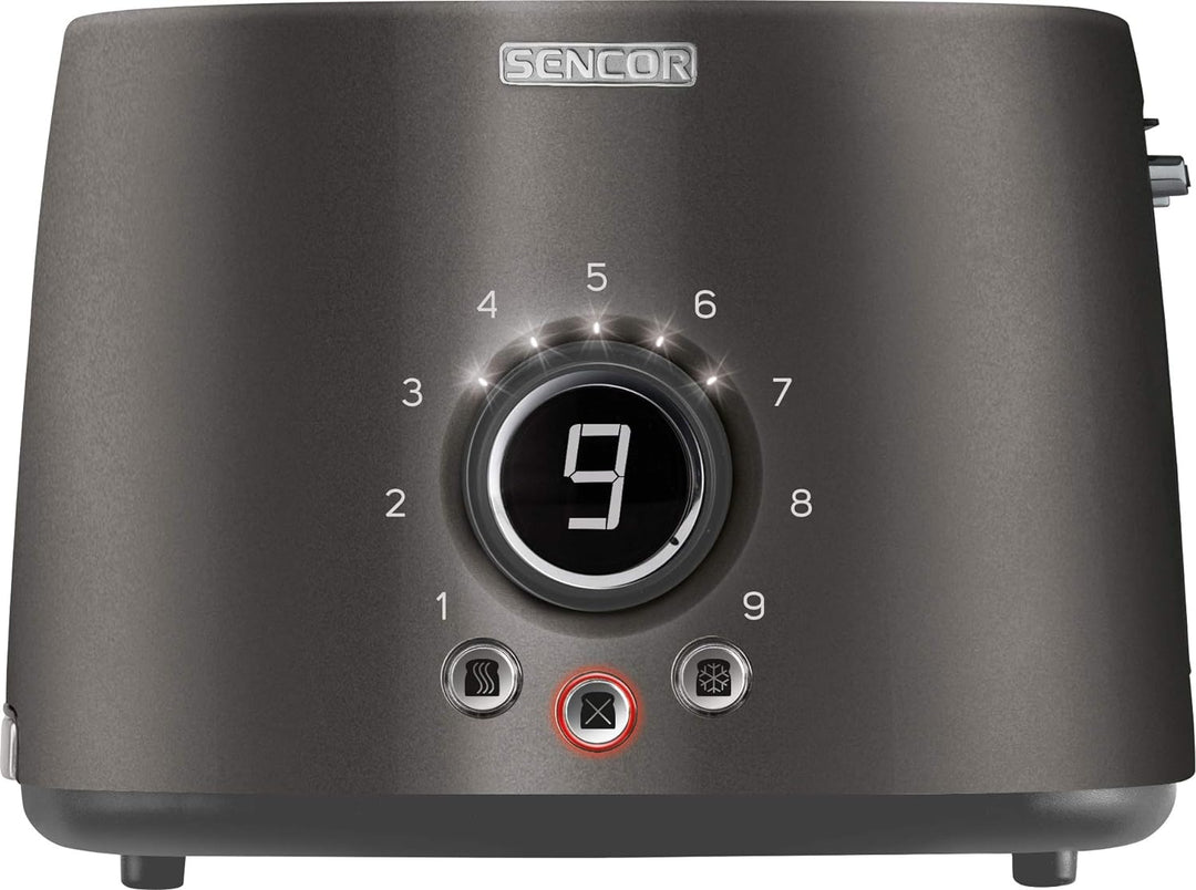 Sencor STS6058BK STS 605 Toaster, Edelstahl, Schwarz