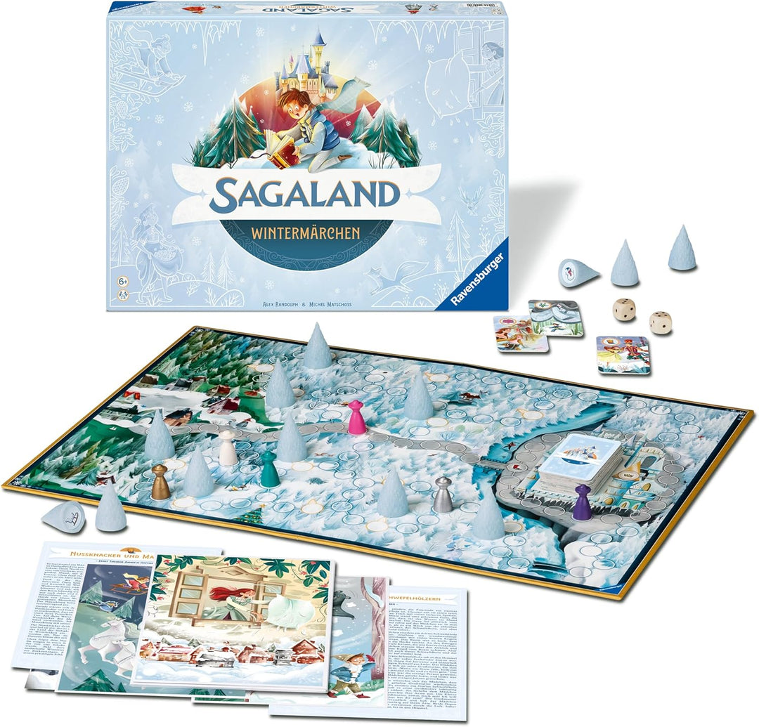Ravensburger 22460 - Sagaland Wintermärchen - Brettspiel für Kinder und Erwachsene, 2-6 Spieler, Mer