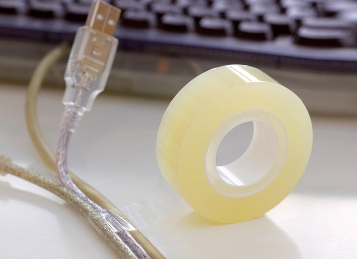 Scotch Klebebandabroller C10 – Tischabroller mit austauschbarem Rollkern in Schwarz &amp; Transparentes