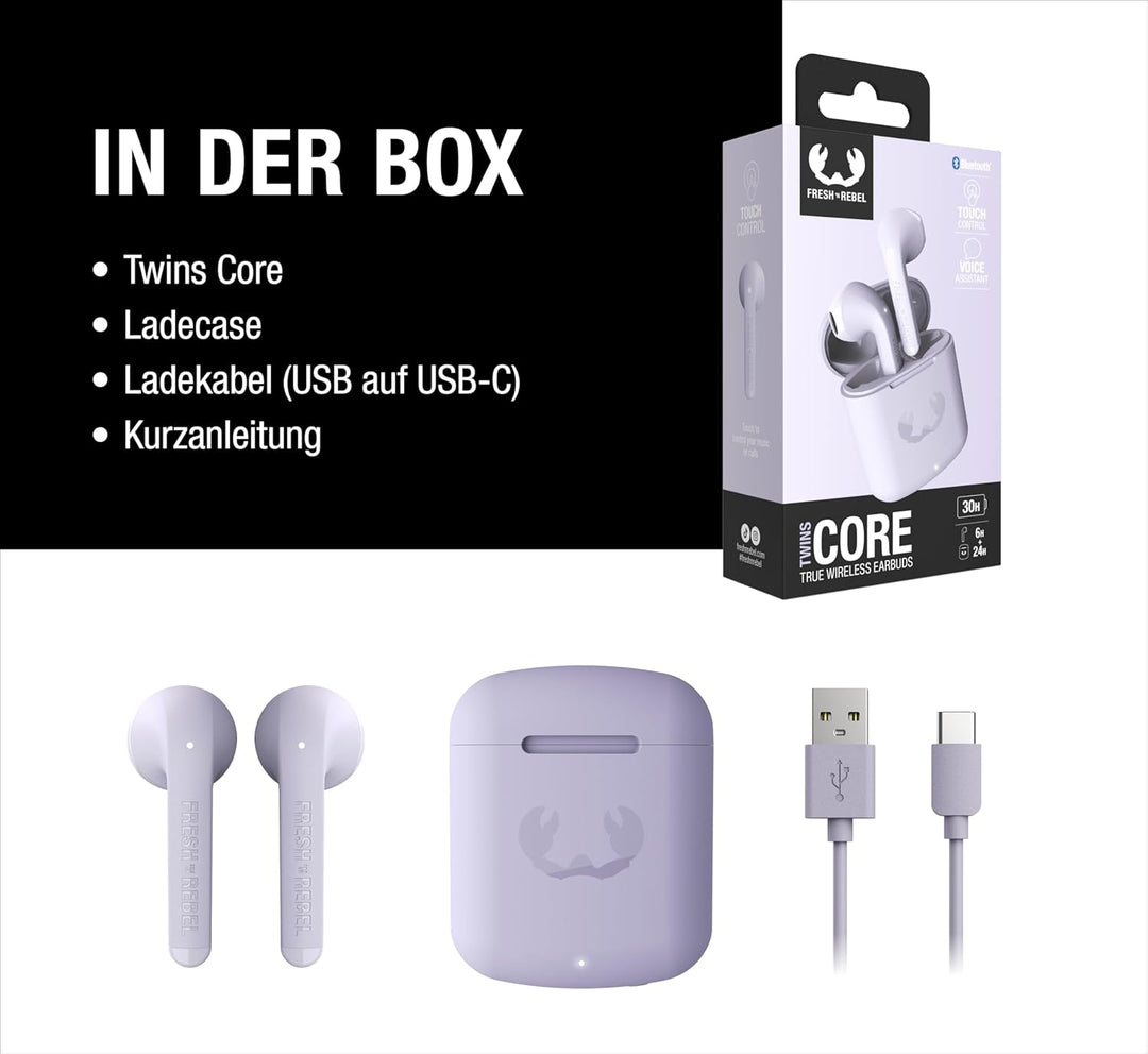 Fresh 'n Rebel Twins Core, True Wireless kabellose In-Ear Bluetooth Kopfhörer, mit Sprachassistent,