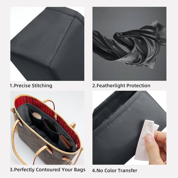 DGAZ Taschen Organizer Einsatz, Seide Taschenorganizer für Neverfull PM/MM/GM Tasche, Seidige Berühr