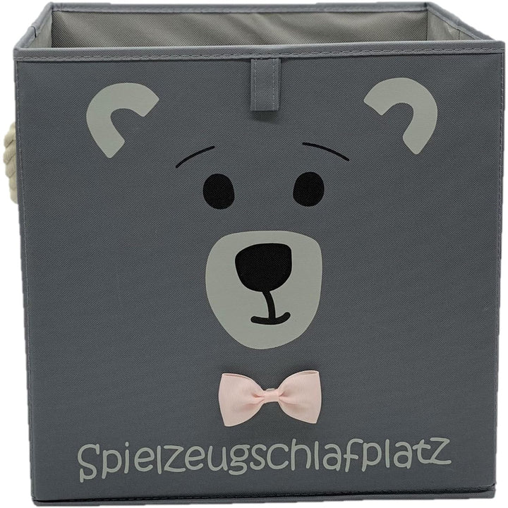 Bär Aufbewahrungsbox grau für Kinder, Baby Aufbewahrungskorb, schöne praktische Spielzeugkiste für j