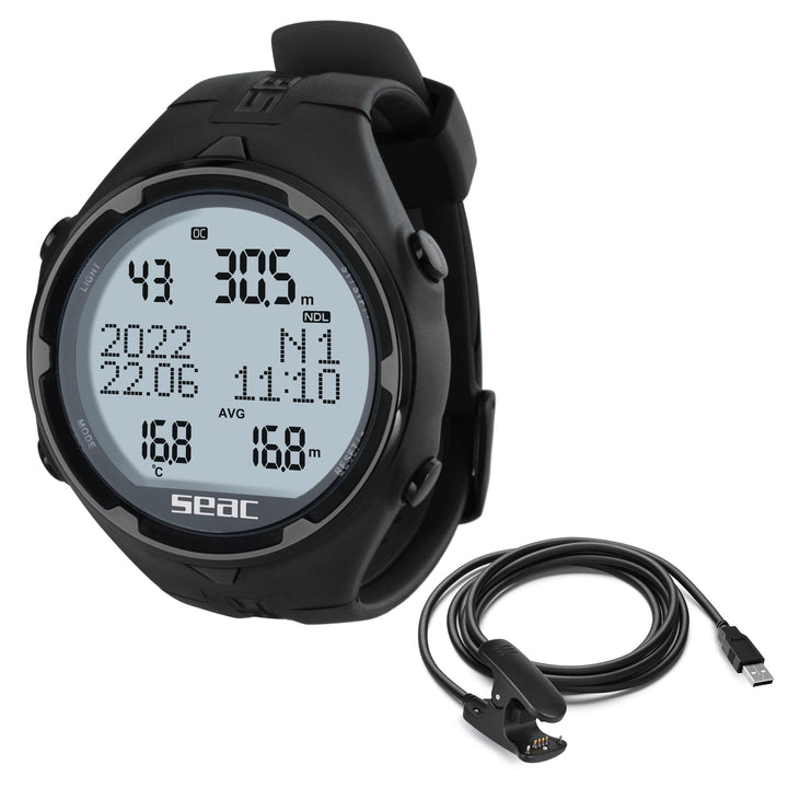 Seac Unisex-Adult Action Tauchcomputer für Gerätetauchen und Freediving, Logbuch, Dive Planner, Safe