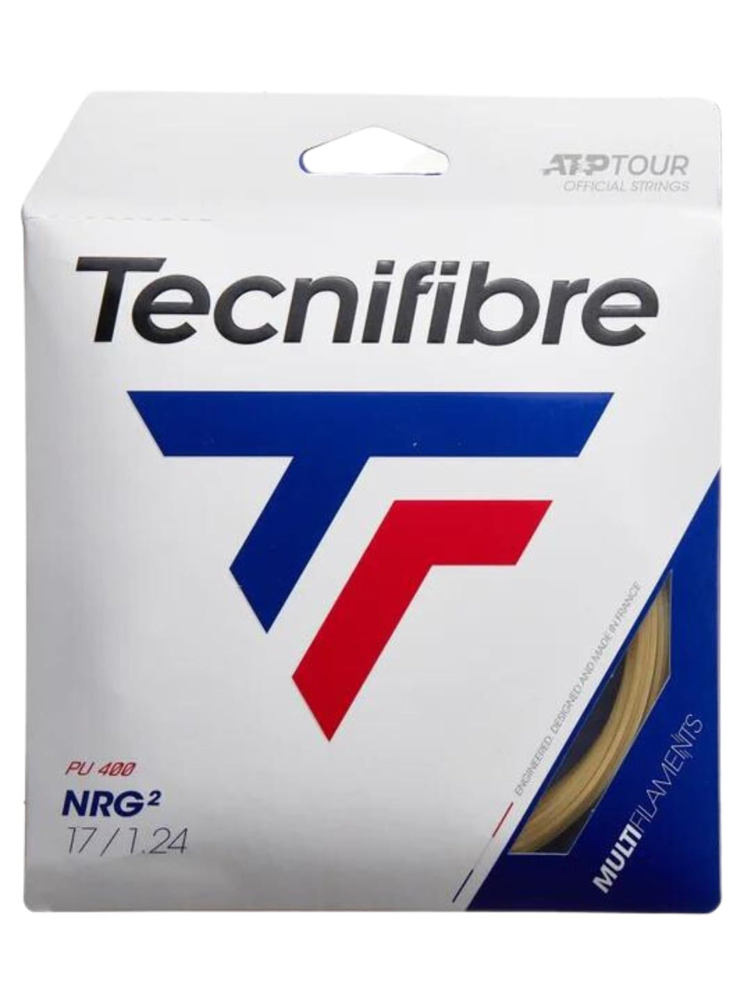 Tecnifibre Saitensatz Nrg2 12,2M Off-White 1,24 mm 17G Schwarz, 17G Schwarz