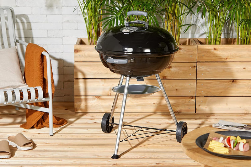 Weber Compact Kettle Holzkohlegrill, 57 cm, Schwarz (1321004), 58x66x96 cm 57cm