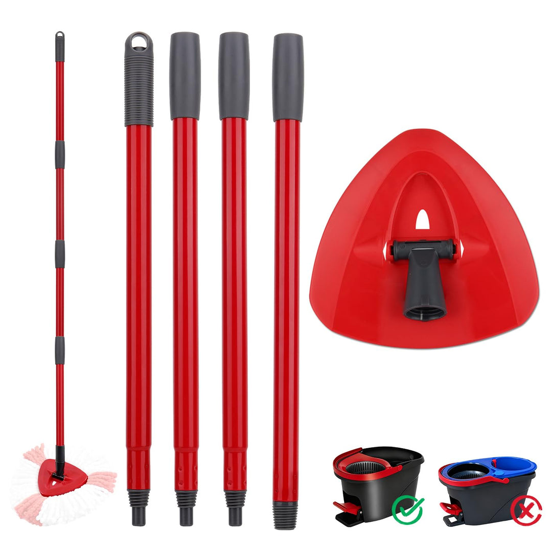 Sgizoku Moppstiel und Drehfuss, kompatibel mit Viledar/O-cedars Spin Turbo Mopp Turbo Smart/EasyWrin