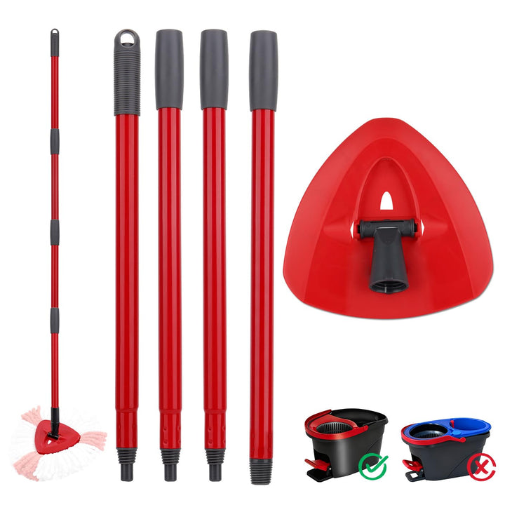 Sgizoku Moppstiel und Drehfuss, kompatibel mit Viledar/O-cedars Spin Turbo Mopp Turbo Smart/EasyWrin