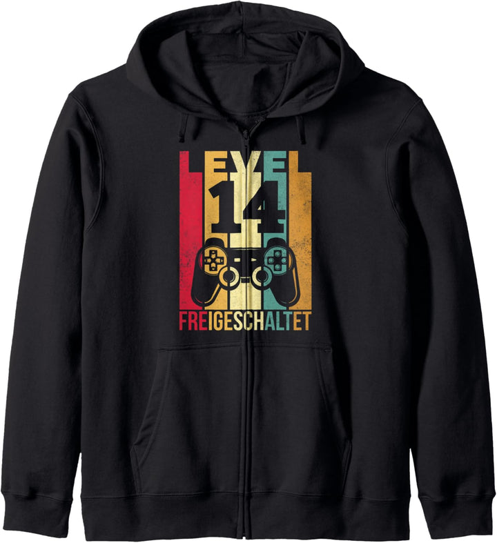 Level 14 Geburtstag Junge Jungen Lustig 2007 14er Geburtstag Kapuzenjacke