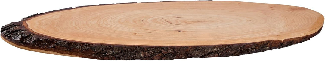 Batania Rindenholzbrett oval ca. 58-65 x 22-26cm, rustikales Servierbrett, Aufschnittbrett, einzigar