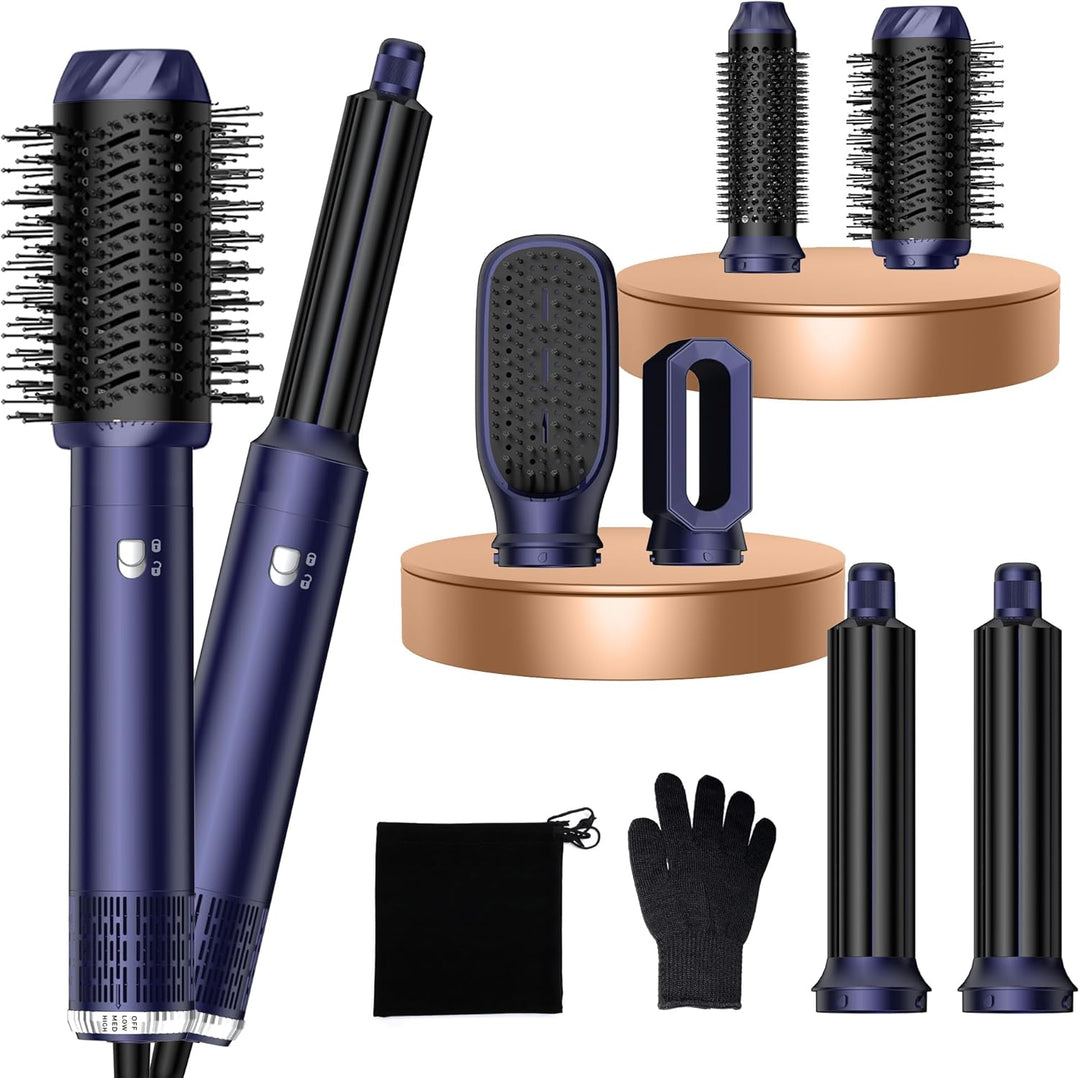 MogaWave Air Styler 6 in 1 Hair Styler mit 1000 W Haartrockner, Luftlockenbürste, Blasbürste, Glättb