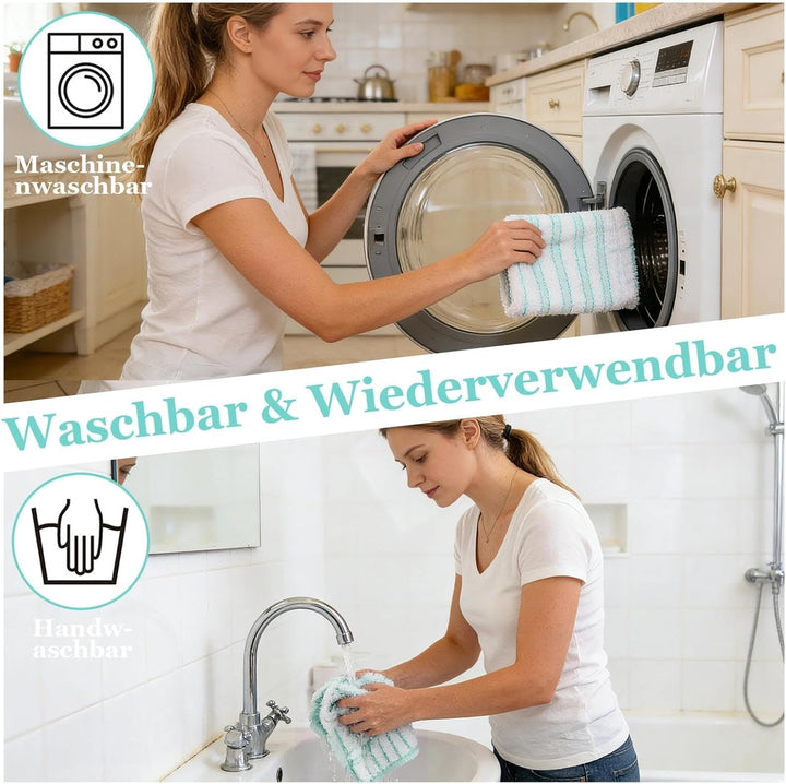 6 Stück Wischbezüge Zubehör für Leifheit Profi XL Micro Duo / Profi XL Cotton Plus,Wischmopp Bezug F
