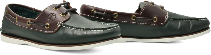 Seajure Herren Bootsschuhe Guayedra Grün und Braun Leder 44 EU Grün, 44 EU Grün