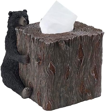 Avanti Linens Taschentuchbox-Abdeckung, von Tieren inspirierte Wohnkultur (Black Bear Lodge-Kollekti