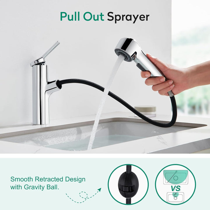 CREA Küchenarmatur Ausziehbar,Wasserhahn Küche mit 2 Strahlarten Geschirrbrause Spültischarmatur mit