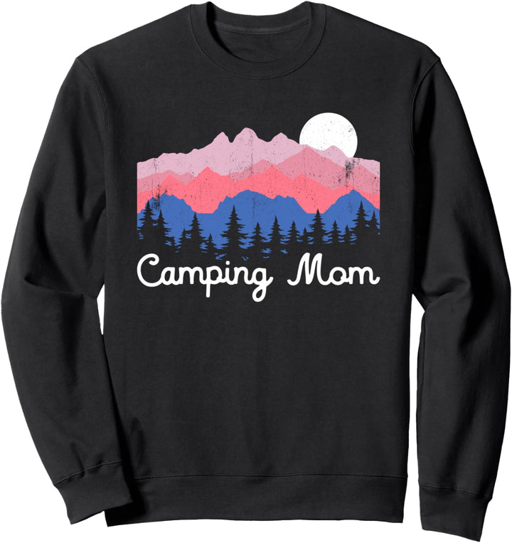 Camping Mom Retro Berge Wandern Outdoor Camping Sweatshirt