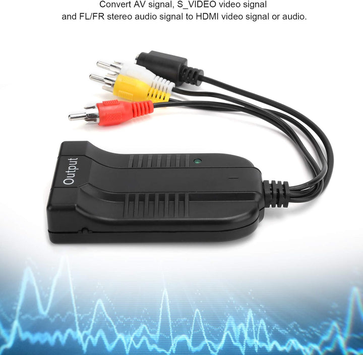 S-Video to Hdmi Converter, Video Konverter S Video Auf Hdmi 3 RCA Composite Adapter mit MäNnlichem S