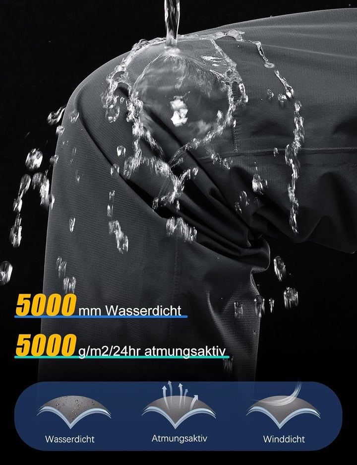 donhobo Herren Hose Wasserdicht Regenhose Leichte Winddichte Fahrrad für Outdoor Mesh Atmungsaktiv A