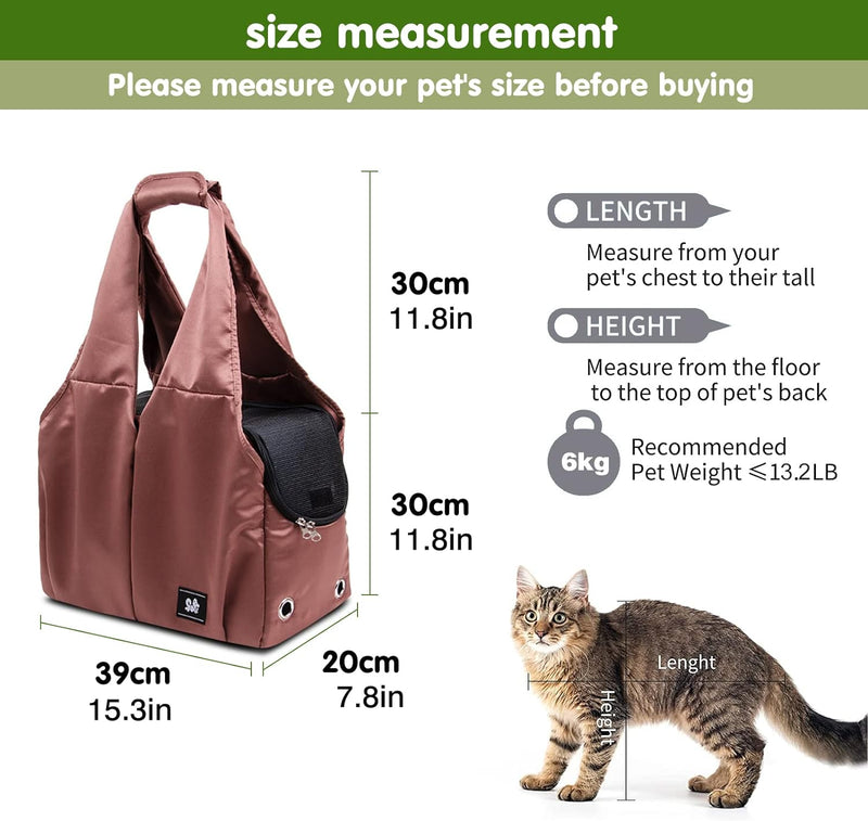 PETCUTE Hundetasche,Atmungsaktiv Katzentasche mit Stabile Matte,Haustiertragetasche Schultertasche m