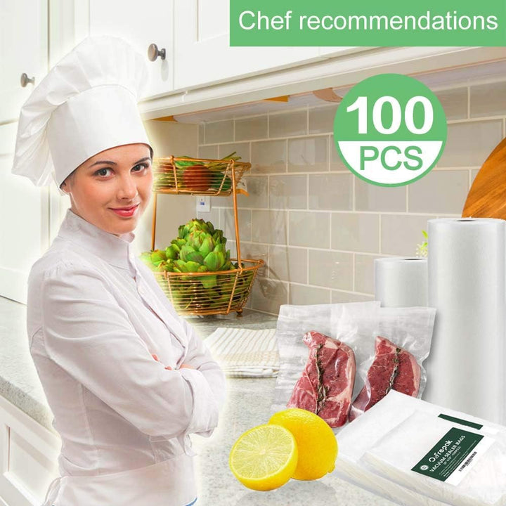 O2frepak 100 Beutel 25x33cm Vakuumier Beutel Vakuumbeutel für Lebensmittel,BPA-Frei Sous Vide Vakuum