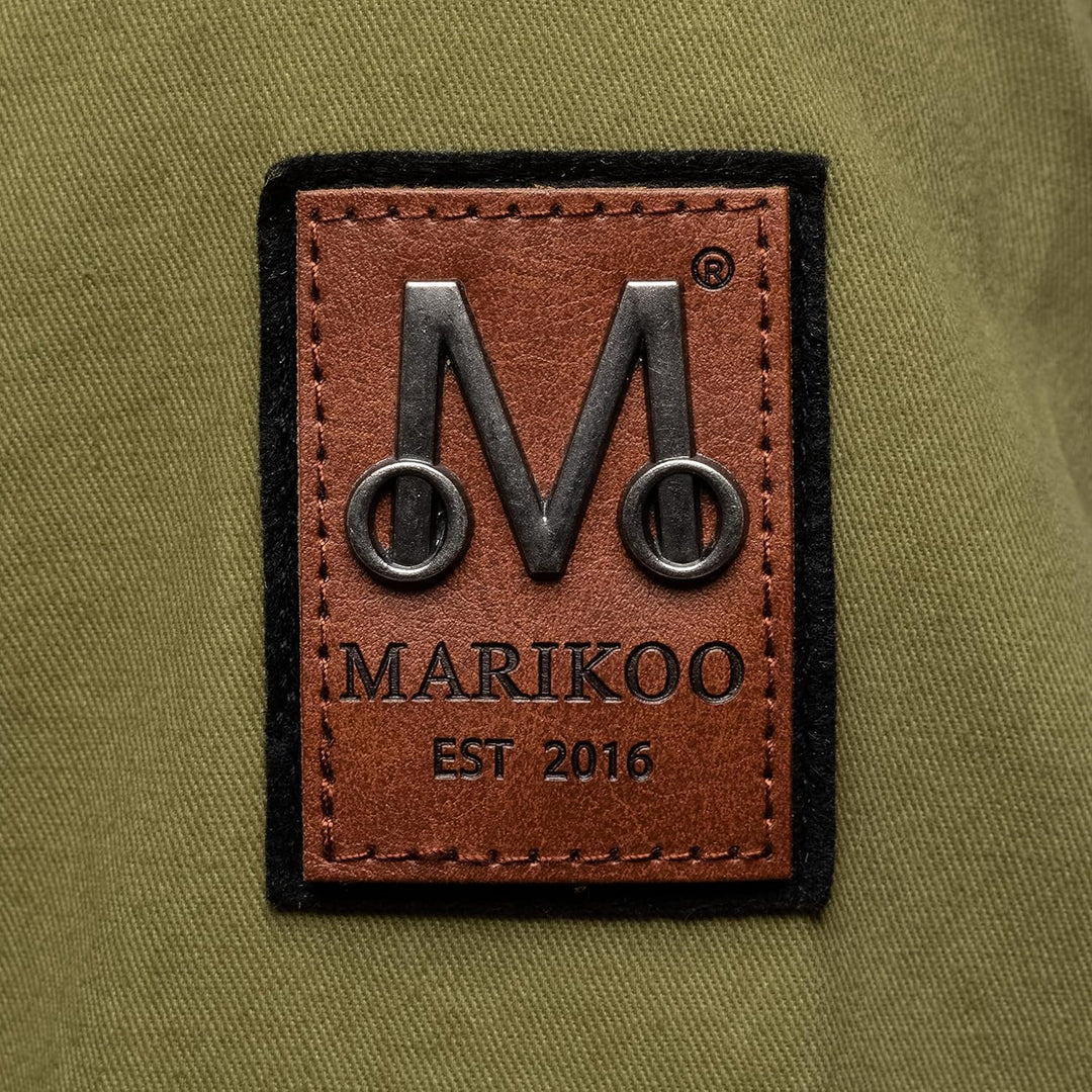 MARIKOO Damen leichte Übergangsjacke Baumwoll-Parka mit Kapuze Nyokoo XS-XXL S Grün, S Grün