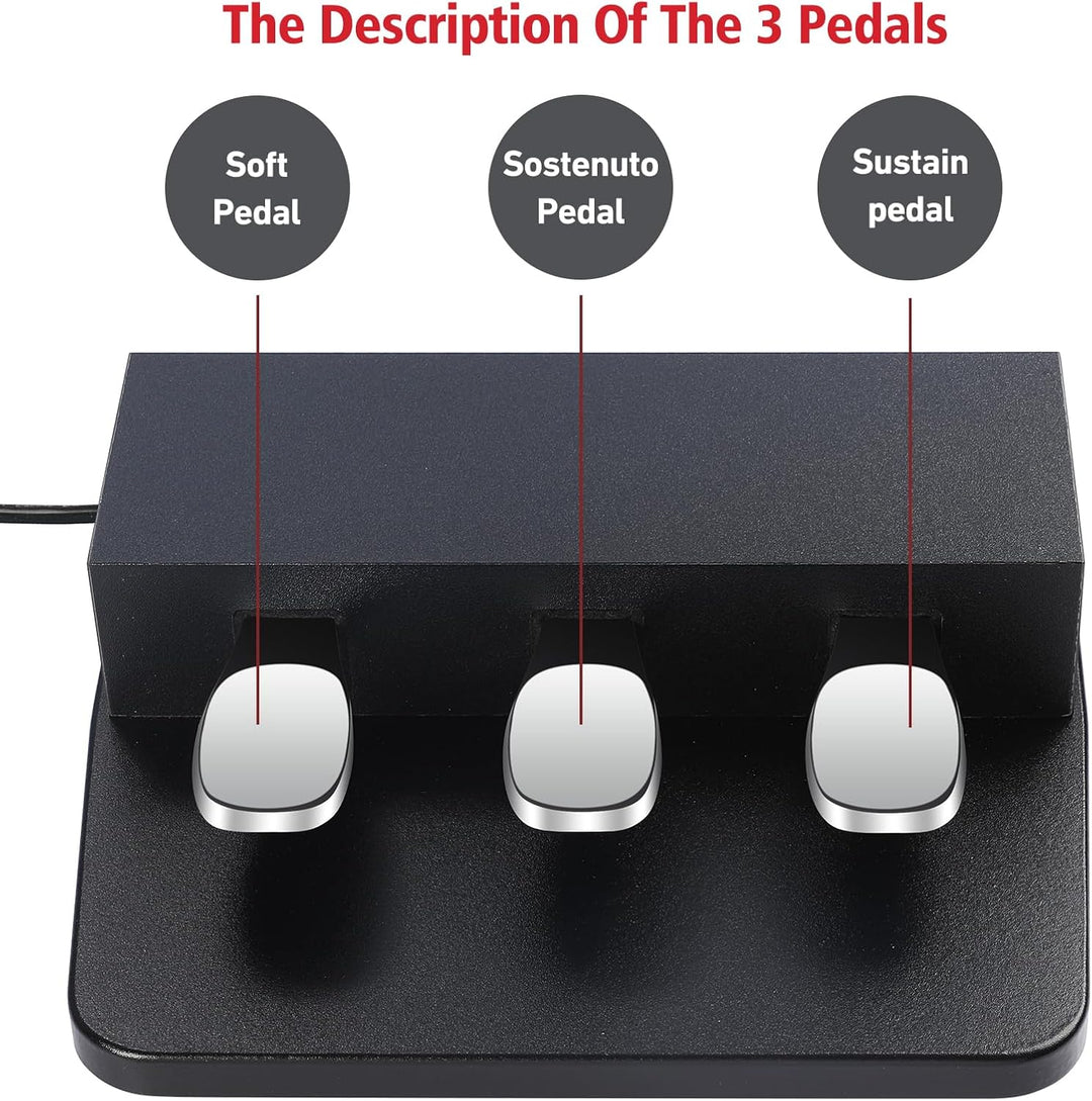 ATNEDCVH 3-Pedal für digitales Keyboard-Piano, 3 Pedaleinheit, kompatibel für Roland FP30 FP30X E-Pi