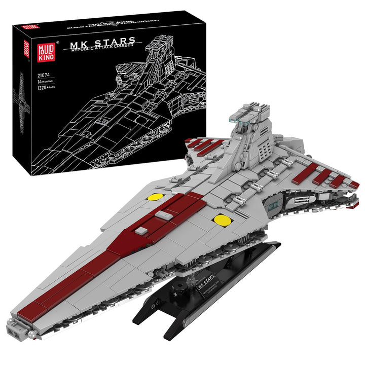 Mould King 21074 Super Star Destroyer Modell, Venator-Klasse Republik Angriffskreuzer Bausteinspielz