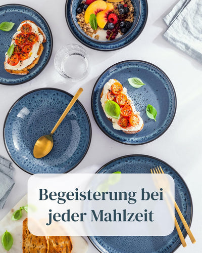 Steingut Geschirrset 6 Personen Ibiza 18-tlg. TEST SEHR GUT – Steingut Geschirr Set für Spülmaschine