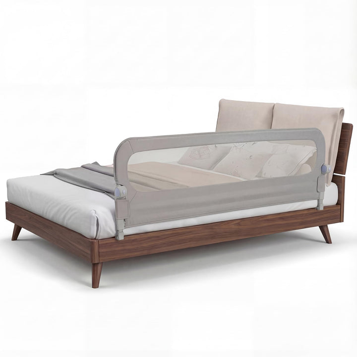 COSTWAY Bettgitter klappbar, 200 x 60 cm Bettschutzgitter mit abnehmbarem Oxford-Bezug, U-förmigem G