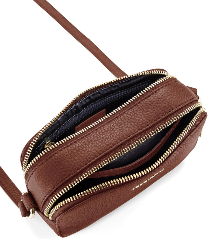 Lazarotti Bologna Leder Umhängetasche Damen | 2 Hauptfächer &amp; längenverstellbarer Schulterriemen | m