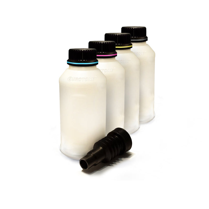 Eurotone Pulver Flasche für Kyocera Drucker - 4X 100g - ca. 5000 Seiten je Farbe - Schwarz Cyan Mage