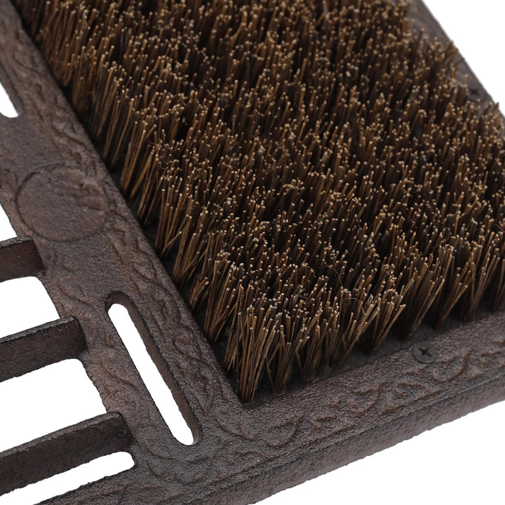 Relaxdays Schuhabstreifer, aus Gusseisen, grosse Bürste, Stiefelknecht, antikes Design, Aussenbereic