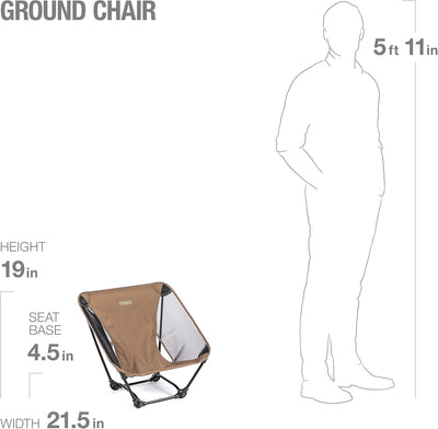 Helinox Ground Chair | Robuster, ultraleichter, Faltbarer, tragbarer Stuhl für Camping, Rucksack-, W