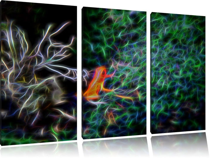 Dark hochgiftiger kleiner Frosch NewArt 3-Teiler Leinwandbild 120x80 Bild auf Leinwand, XXL riesige