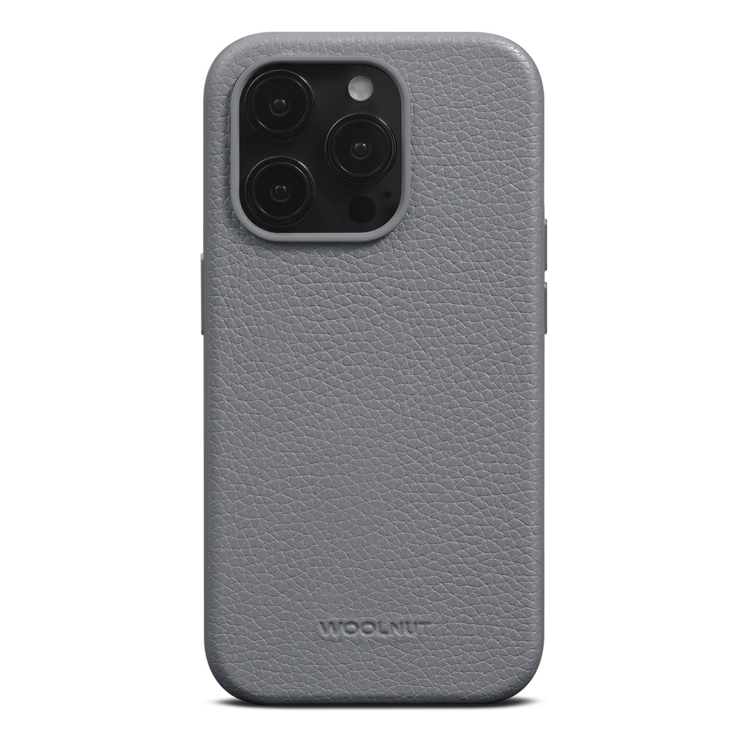 Woolnut Leder Hülle Case für iPhone 15 Pro - Grau iPhone 15 Pro Grau, iPhone 15 Pro Grau