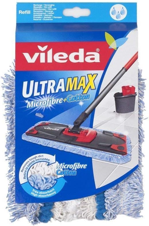 SILUK Vileda Ersatzbezüge UltraMax Microfibre Microtuch I 2X Wischbezüge Vileda Microfaser + Baumwol