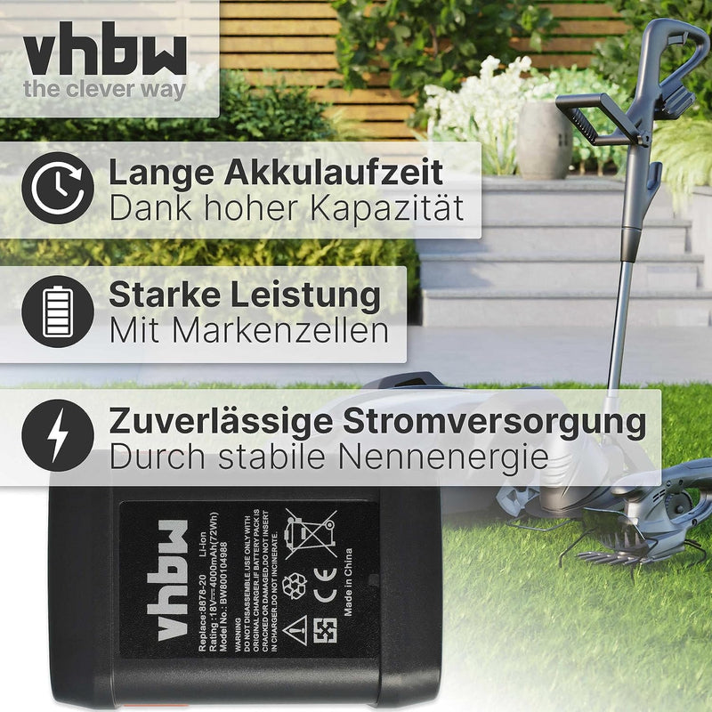 vhbw Akku kompatibel mit Gardena Allround Bläser AccuJet 18-Li/AkkuJet 18-Li (9333, 9335) ersetzt 88