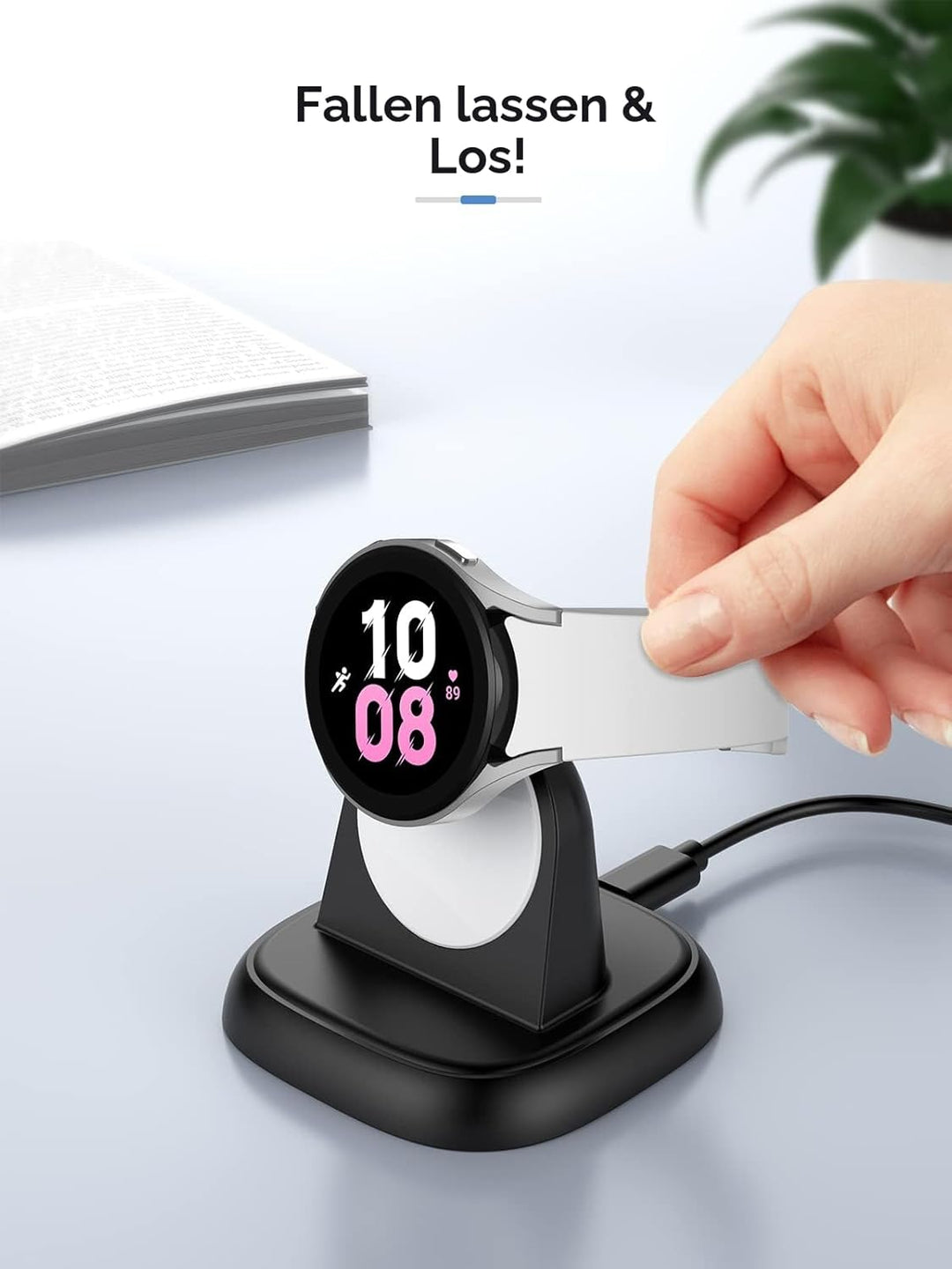 LVFAN Ladegerät für Samsung Galaxy Watch 8, Smartwatch Ladestation mit USB C Ladekabel, Kabellose Ma