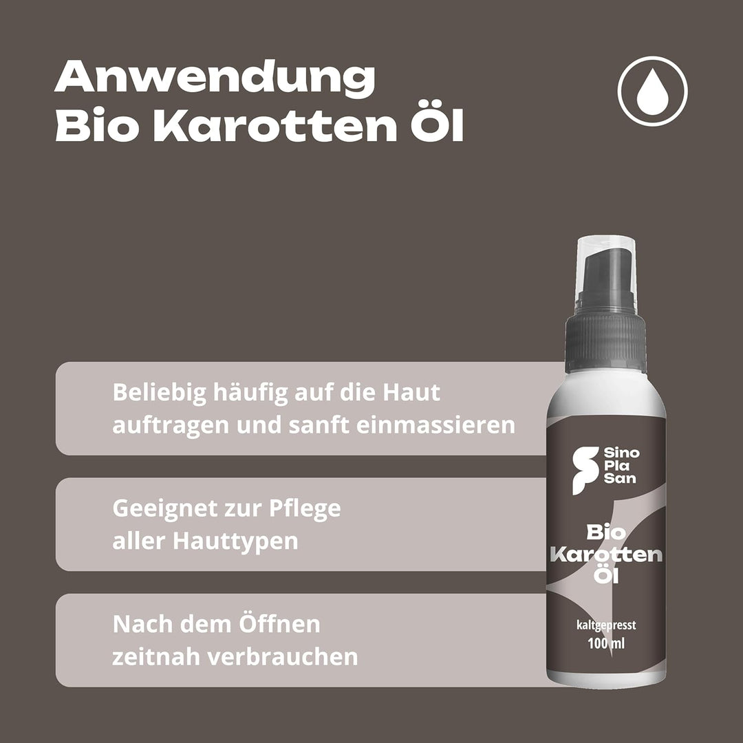 BIO Karottenöl 100 ml | Hautöl | 100% rein, kaltgepresst | aus deutschen Karottenwurzeln | für alle