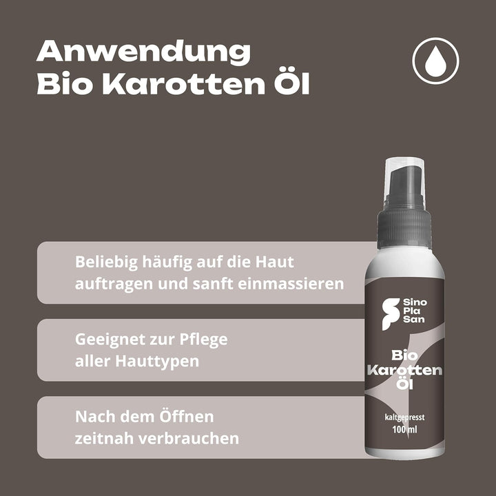 BIO Karottenöl 100 ml | Hautöl | 100% rein, kaltgepresst | aus deutschen Karottenwurzeln | für alle